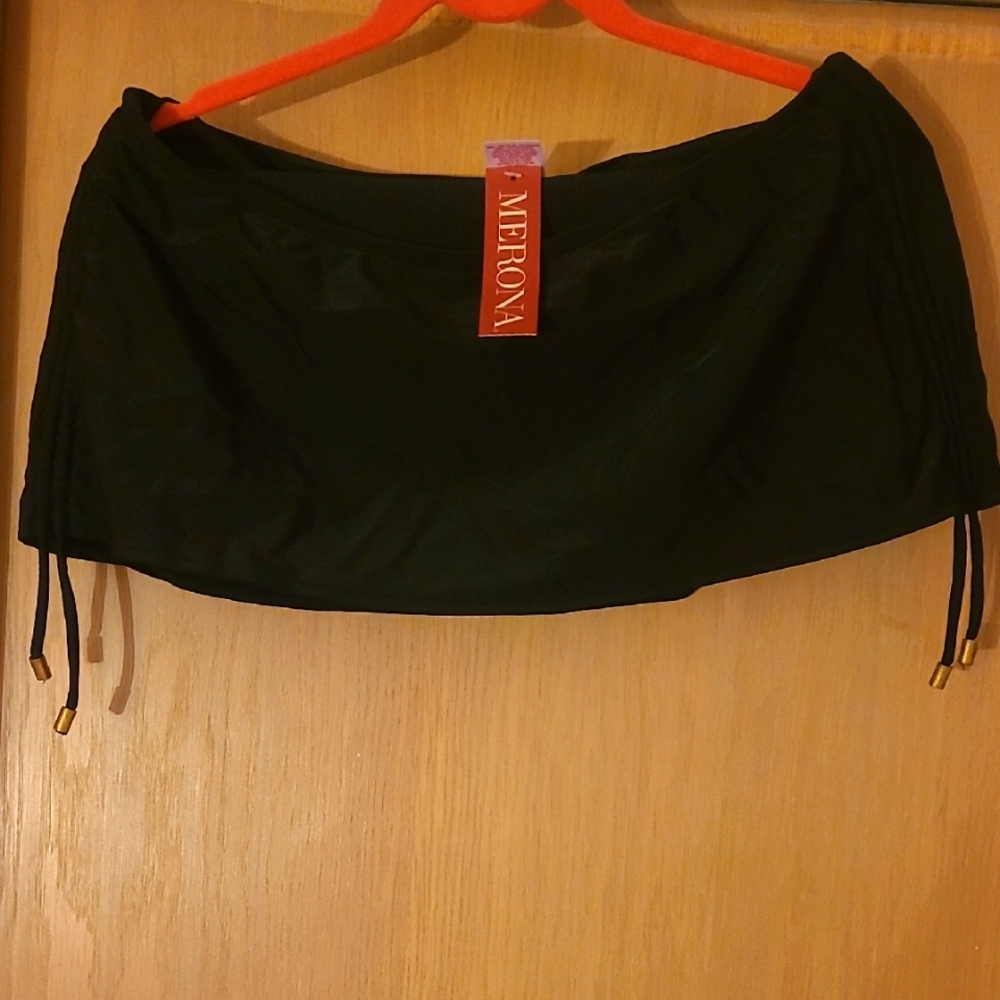 Merona Black Skirted Side Ties Bathing Suit Bottom, L
